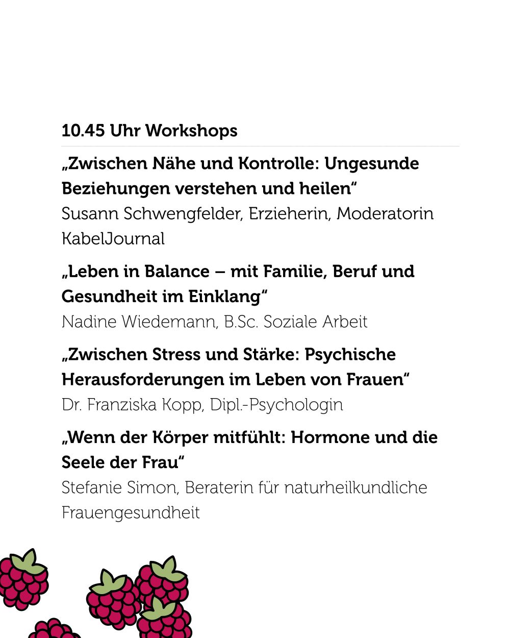 Erfahrungstag zur Frauengesundheit am 11.04.2026 in Schneeberg